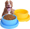 2pcs Dog Bowls Pet Cat Puppy Food Bowls Plastic Round No Spill Water Food Feeder Dish Colorful Feeding Eating Bowls...