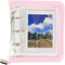 Mini Kpop Binder Business Card Holder Photocard Collector 3-Ring Pink Zipper Clear PVC Cover Photo Album with 25 Sheets 3 Inch Top Loading Card Pa...