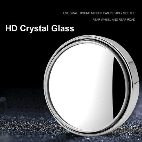 2 pcs Blind Spot Mirrors, 2" Round HD Glass Convex 360° Wide Angle Side Rear View Mirror with ABS Housing for Cars SUV and Trucks, Silver, Pack of...