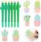Whaline 12 Pieces Cactus Shaped Roller Pens with Cactus Sticky Notes Cactus Gel Ink Pens Cactus Neutral Pen Writing Plant Pen Succulent Note Pad f...