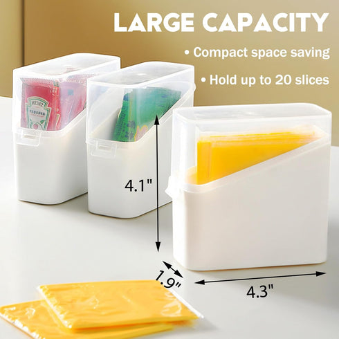 PARBEE Sliced Cheese Container for Fridge, 2 Pack Cheese Slice Storage Airtight Clear Deli Cheese Slices Holder to Keep Cheese Fresh Longer...