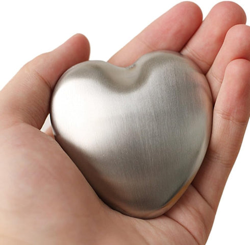 Kingzhuo Portable Magic Soap Odor Remover Bar Magic Odor Absorber Heart Shape 304 Stainless Steel Soap for Kitchen Effectively Eliminate Smell Lik...