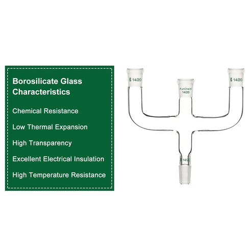 4-Way Claisen Distillation Adapter with 14/20 Joint...