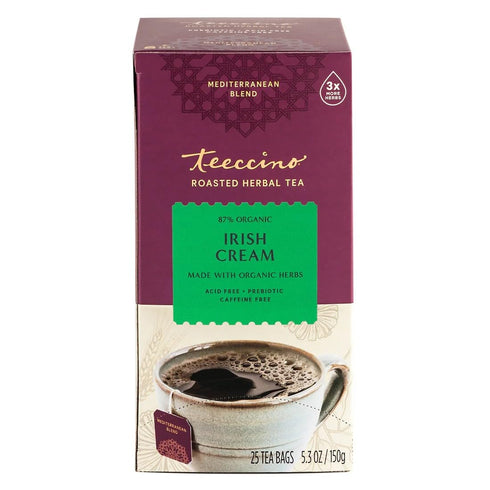 Teeccino Irish Cream Herbal Tea, Rich & Roasted Herbal Tea That’s Caffeine Free & Prebiotic for Natural Energy, 25 Tea Bags...