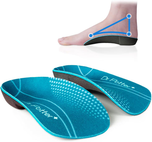 3/4 Orthotic Insoles, Shoe Inserts for Plantar Fasciitis Relief, High Arch Support Inserts for Flat Feet, Over-Pronation and Heel Pain (Small(Men'...