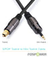 FosPower 24K Gold Plated Toslink to Mini Toslink Digital Optical S/PDIF Audio Cable with Metal Connectors & Strain-Relief PVC Jacket - 6ft...