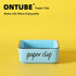 Farmhouse Square Paper Clip and Binder Clip Holders,Ceramic Binder Clip Dispenser Organizer for Desk, Cute Office Push Pins Holder, 3.3-Inch (Turq...