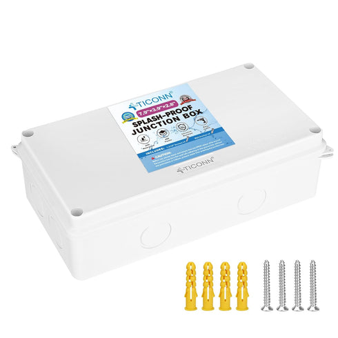 TICONN Electrical Junction Box, IP65 Splash-proof ABS Plastic Project Box Electrical Enclosure (7.9"×3.9"×2.8")...