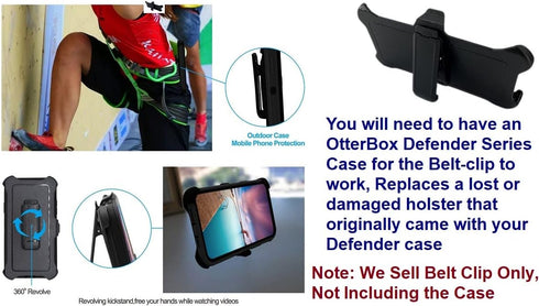 2 Pack Holster Belt Clip Replacement Compatible with OtterBox Defender Series Case for Apple iPhone XR (6.1") ONLY (Belt Clip Only, Not Including ...
