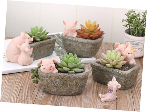 Yardwe 1pc Ceramic Planter Plant Pots Ceramic Cactus Planter Resin Planter Unique Pot Resin Pot Decorative Airplant Pot Cactus Pot Mini Container ...