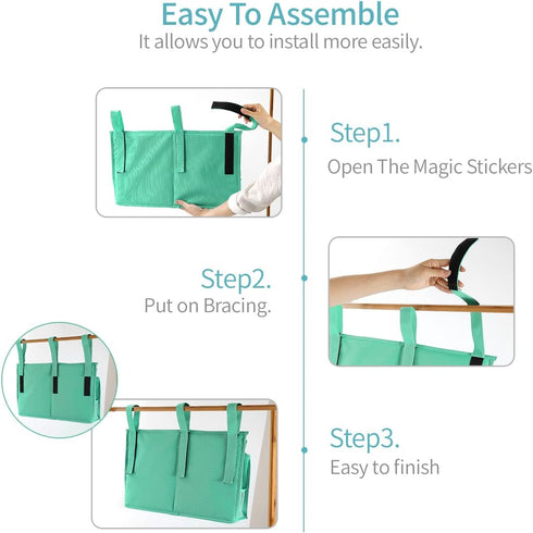 Bseash Bunk Bed Organizer, Bedside Caddy Hanging Bed Organizer Storage Bag 8 Pockets, for College Dorm Rooms Bed, Hospital Bed, Baby Bed Rails, 60...