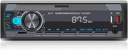 SIXWIN Single Din Car Stereo with Bluetooth 5.0 Hands Free Calling Voice Control Car Stereo FM Radio Car Mp3 Player USB AUX Port Audio Recording R...