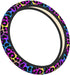 Leopard Neon Animal Print Steering Wheel Cover for Women Men Girls Car Accessories Decor Anti-Slip Neoprene Auto Steering Wheel Covers Protector U...