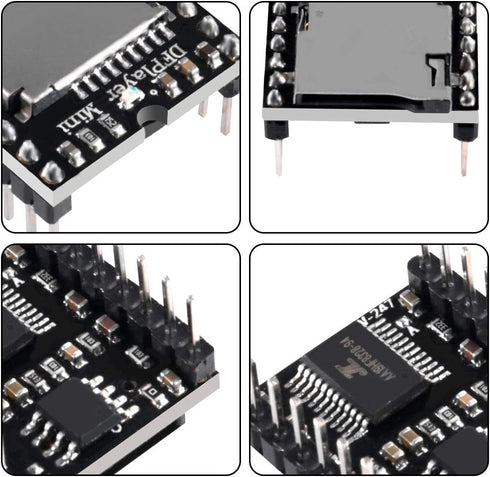 3PCS Mini MP3 Player Audio Module with 5PCS Metal Shell Round Internal Magnet Speaker 2W 8Ohm MP3 Voice Decode Board TF Card U Disk IO/Serial Port...