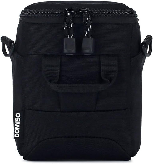 DOMISO Soft Padded Camera Case Water-Resistant with Adjustable Shoulder Strap and Side Pockets Small Camera Bag Carrying Storage Bag, Black...