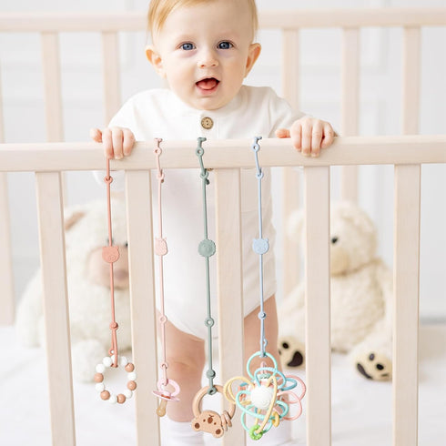 Toy Straps for Baby 6pcs, Silicone High Chair Toys Straps Stroller Accessories Toddler Bottle Straps Car Seat Toys Baby Travel Essential Baby Toy ...