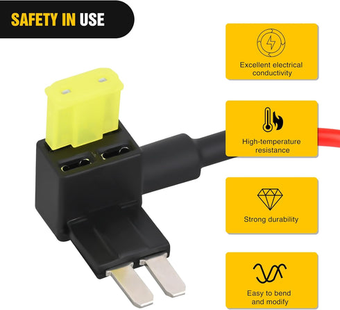 Nilight 10 Pack Micro 2 Fuse TAP 12V Car Add a Circuit ATR Blade Adapter with 20A II Fuses Holder Add On Dual Circuits Adapters for Cars Trucks Bo...