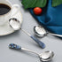 Stainless Steel Coffee Round Spoon,Korean Dessert Spoon,Hexagonal Pattern Mixed Color Tea Spoon for Home, Kitchen or Restaurant, Set of 4 Coffee S...