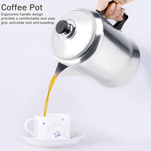 Serlium Aluminum Alloy Coffee Percolator Coffee Maker Pot Percolator Tea Kettle Stove Top Coffee Percolator with Lid for Home Outdoor...