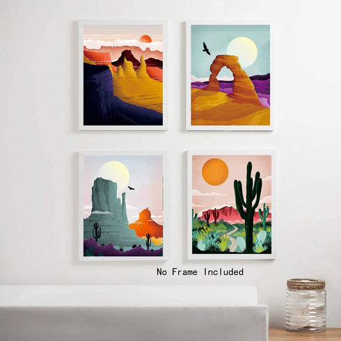TANXM Desert landscape Art printing,National Parks (11”X 14”) Art Prints,National Park Poster,Saguaro Poster For Home and Living Room Wall Art Dec...