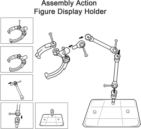 5 Pcs Action Figure Display Holder, Transparent Action Display Stand for Doll Model Toy...
