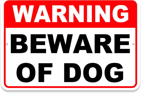 Beware of Dog Sign - 8 x 12 Aluminum Dog on Premises Sign - Dog Warning Signs for Property - Beware of Dog Signs for Fence - Be Aware of The Dog S...