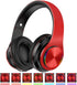 Bluetooth Headphones Over Ear Headphones with Deep Bass LED Foldable Stereo Headphones, Wired and Wireless Headset for Smart Phone/TV/PC(Red/Black...