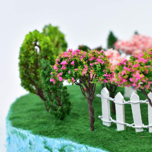 HUIANER Miniature Fairy Garden Tree Plant Ornament, Miniature Dollhouse Pots Decor Moss Micro Landscape DIY Craft Garden Ornament 12 Pcs...