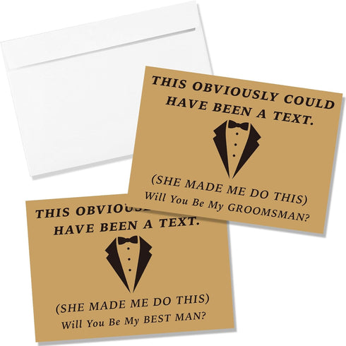 Teling 8 Pieces Groomsmen Proposal Gift Proposal Cards 7 Pieces Will You Be My Groomsman Funny Cards and 1 Will You Be My Best Man Card for Weddin...