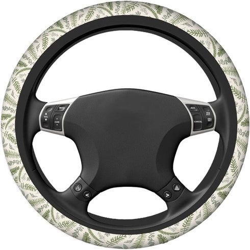 Swono Leaves Green Universal 15" Steering Wheel Covers Green Leaves and Fern Plants Cute Car Steering Wheel Cover for Men Women Girls Car Accessor...