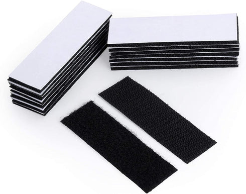 BRAVESHINE Strong Adhesive Picture Hanging Strips - Black Industrial-Strength Reclosable Hook and Loop Strips - 12 Sets 1.2x4inch Double Sided Wal...
