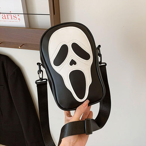 1 Pcs Ghost Face Shoulder Bag Lovely Ghost Face Purse Goth Purses And Handbags for Men And Women?Black, White?...