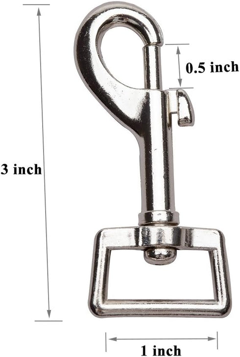 LOUHUA 10 Pieces 3 x 1 Inch Heavy Duty Nickel Plated Swivel Snap Hooks Pet Buckle...