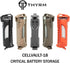 Thyrm CellVault-18 Rechargeable Battery Storage (Olive Drab), Waterproof, for 18650, 18350, CR123 Flashlight Batteries, Made in USA...