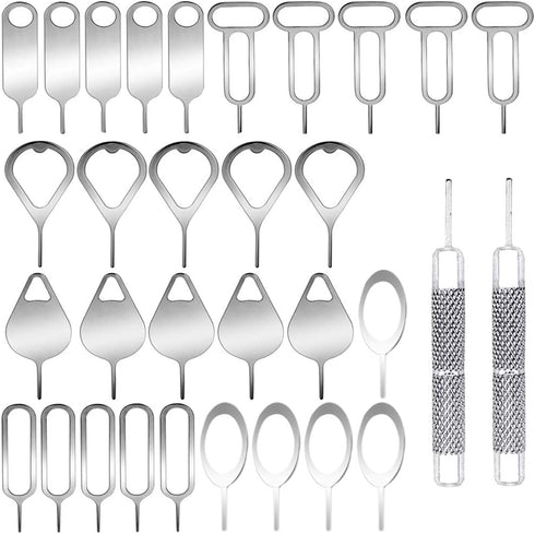 32 Pieces SIM Card Removal Openning Tool Tray Eject Pins Needle Opener Ejector Compatible with All iPhone Apple iPad HTC Samsung Galaxy Cell Phone...