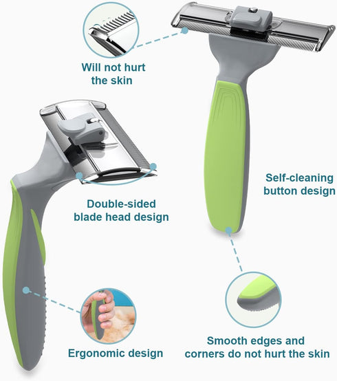 Dog Brush Deshedding Brush, Pet Grooming Tool for Dogs and Cats, Reduces Shedding by up to 95% & Enhances the Shine of Pet Hair....