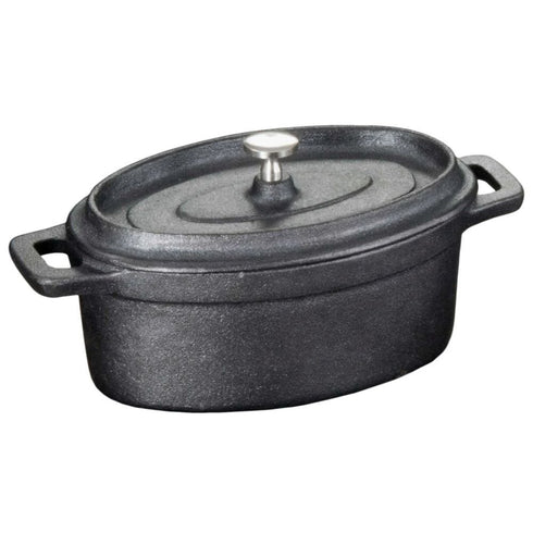 American Metalcraft CIPOV6040 Cast Iron Oval Casseroles and Pots, 7.5" Length x 4" Width, Black...
