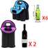 Hipiwe Set of 2 - Insulated Neoprene Wine Carrier Tote Bag + 6 Pack Beer Water Can Carrier Tote Bottle Holder Bottle Cooler Bag - Perfect for Trav...