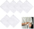 6 Pcs White Cotton Handkerchiefs, 11" White Pocket Square for Men Women with Crescent Edge, Machine Wash Elegant Soft Handkerchief for Groomswomen...
