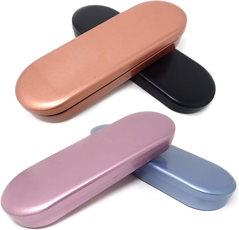 Honbay 2PCS Metal Hinged Tin Box Small Pen Case Home Organizers for Pen Pencil Makeup Brushes (2 Colors shipped by random)...
