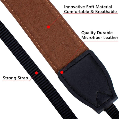 Camera Shoulder Strap, Neck Strap Compatible with Canon EOS 80D 70D 60D 6D 7D MarkII 5D MarkIII 5D Mark IV Rebel T7 T6i T6s T5i Vintage Style...