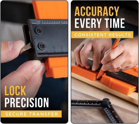 Contour Gauge Profile Tool With Lock (10 Inches) - Corner Measuring Tool - Angle Finder - Super Gauge Shape and Outline Tool - Measuring Tool for ...