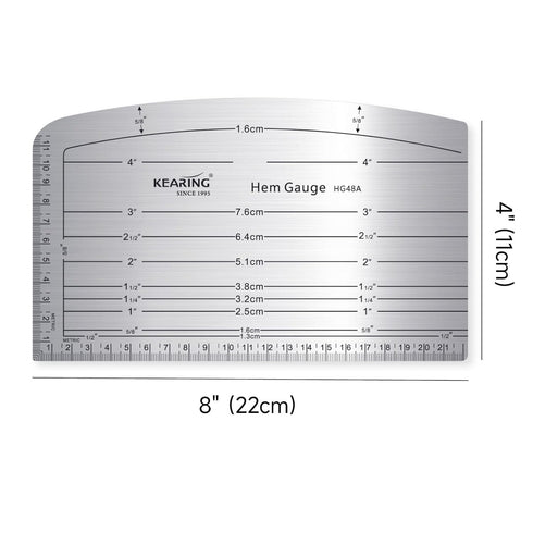 Aviation Aluminium Hot Hem Gauge, Hot Iron Ruler Hot Press for Sewing Pattern Alterations, Belt and Waistbands...