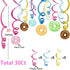 30Ct Donuts Party Supplies Hanging Swirl Decorations for Girls,Boys,Kids, Home,Classroom,Baby Shower,Birthday...