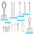 Scientific Lab Tools Pack for Basic Starter, Chemistry Set - Crucible Tongs Lab Spatula Scoop U-Shape Spoon Test Tube Clamps Stainless Steel Force...