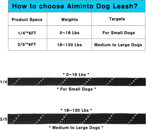 Slip Lead Dog Training Leash, Comfortable Padded Handle, Strong Rope for Large, Medium Dogs, No Pull Leash with Reflective Thread (Black, Large(2/...
