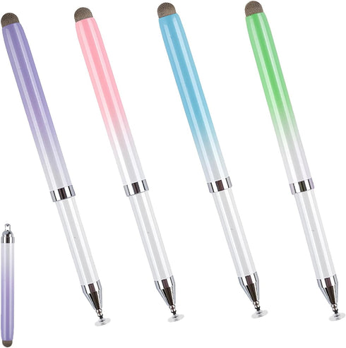 Stylus Pen for Touchscreen(4 PCS), 2-in-1 High Precision and Sensitivity Capacitive Stylus Pen for Apple iPad iPhone Tablets Samsung Galaxy All To...