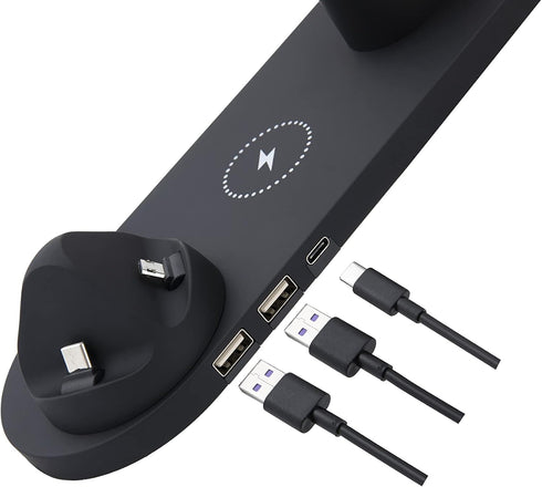 Phone Charger,6 in 1 Multi-Function qi Fast Wireless/USB Charging Station for Apple Watch, AirPods Pro, iPhone 13/13 Pro/12/12 Pro/11 Series/XS Ma...