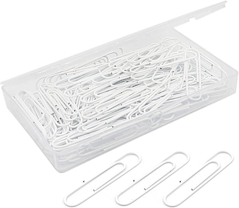 Jumbo Paper Clips, Large, 50mm/2 inches, Smooth, 100 Clips/Box, White...