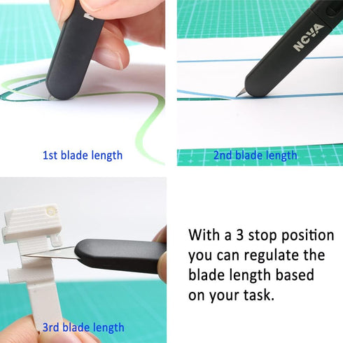 Nova Precision Craft & Hobby Knife, Premium Safety Cutter for Trimming, Vinyl Weeding and Art, Innovative Flat Design for a Better Use, Retractabl...
